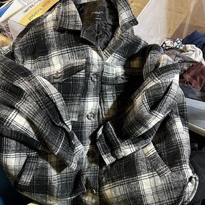 New Angel Kiss Black and White Plaid Jacket M